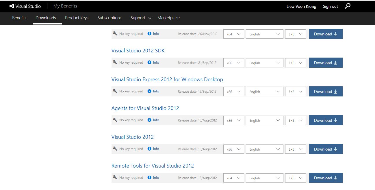 Visual Studio 2012 Download Cente